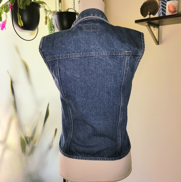 Vintage Collar Jean Vest - Picture 4 of 8